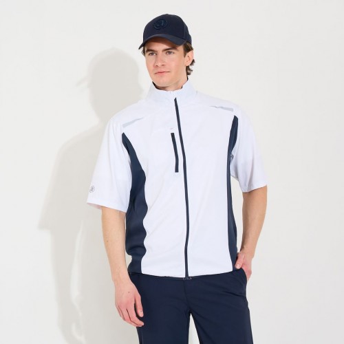 Mens Lanark Stretch Windshirt - White/Navy