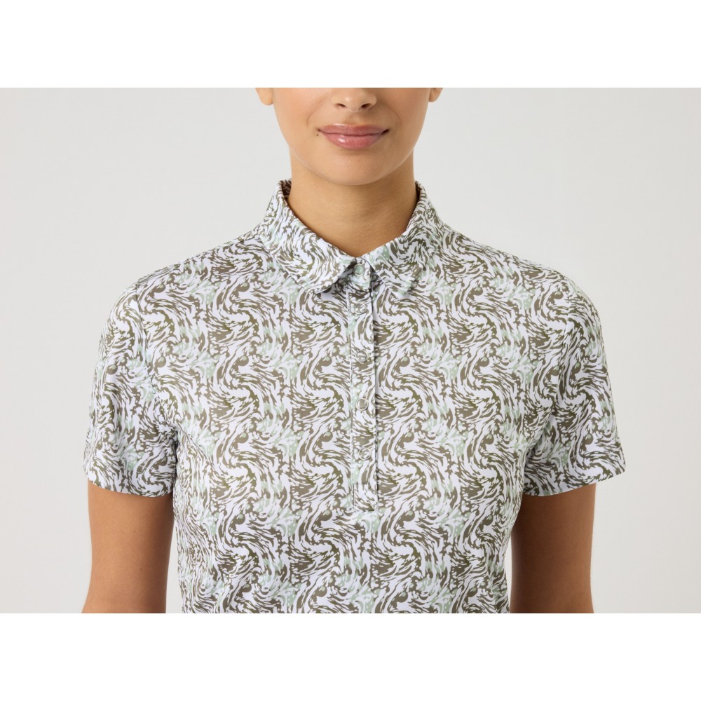 Dull Printed SS Polo - Abstrack Swirl