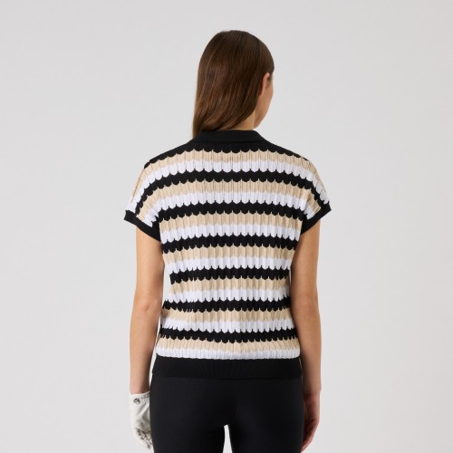 Zig-Zag Caps Top - Black