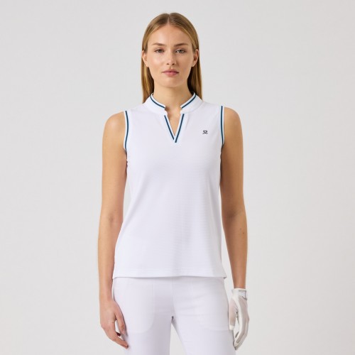 Round Neck SL Polo - White