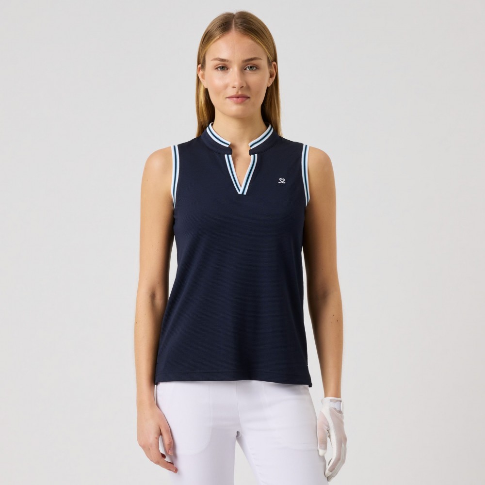 Round Neck SL Polo - Navy