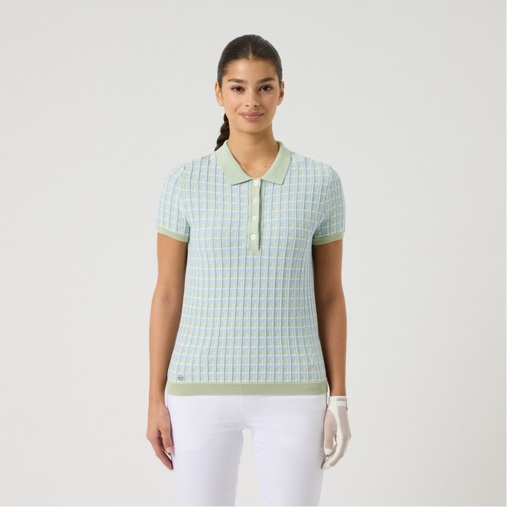 Knit Halfsleeve Polo - Muted Pistachio 
