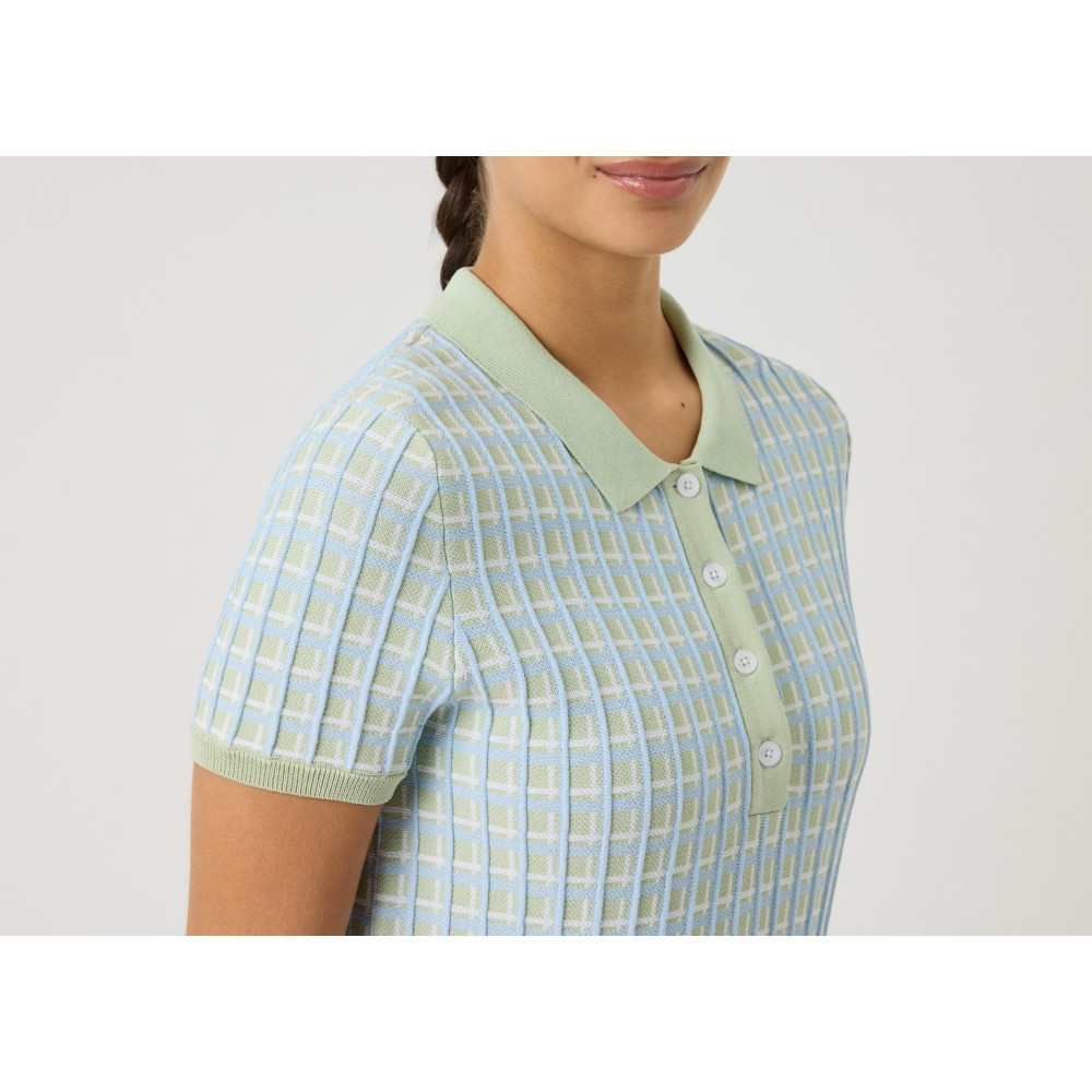 Knit Halfsleeve Polo - Muted Pistachio 