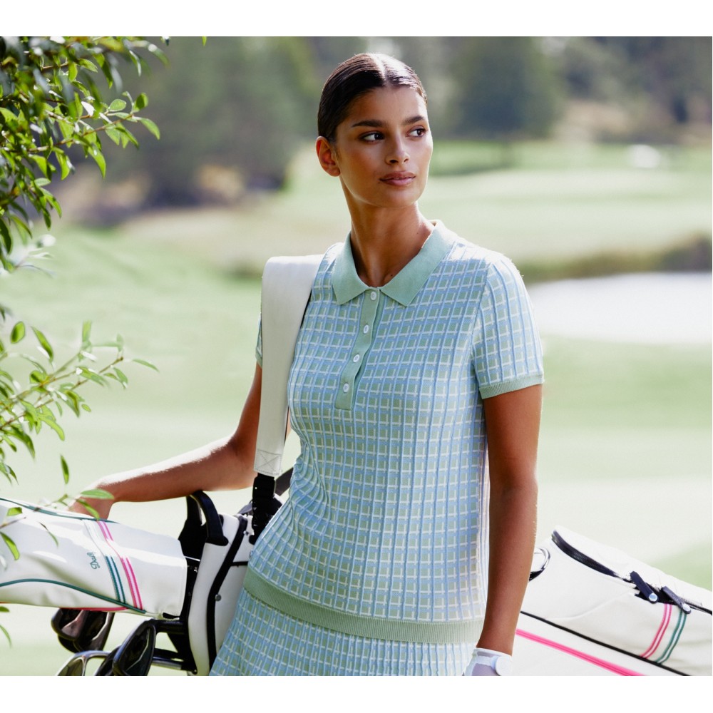 Knit Halfsleeve Polo - Muted Pistachio 
