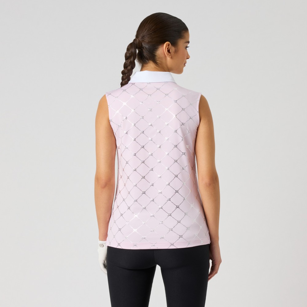 Foil Print SL Polo Shirt - Foil Silver