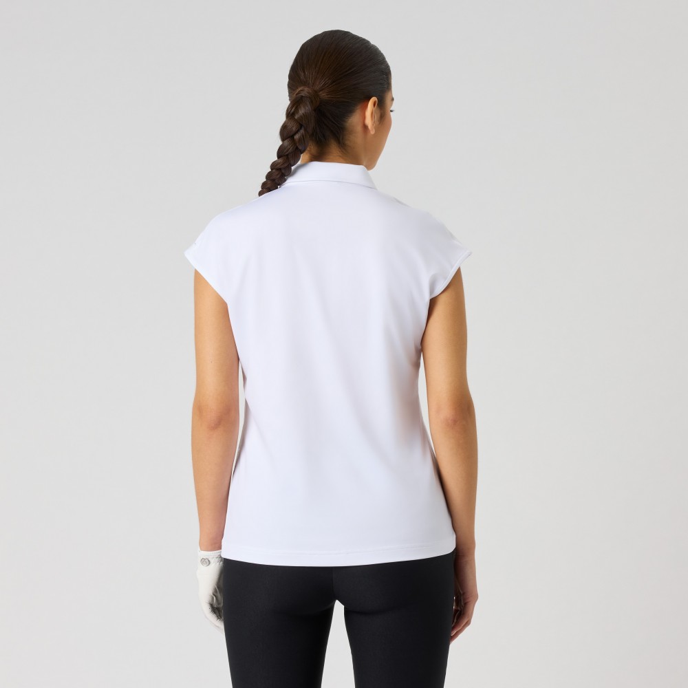 Foil Print Cap S Polo Shirt - White