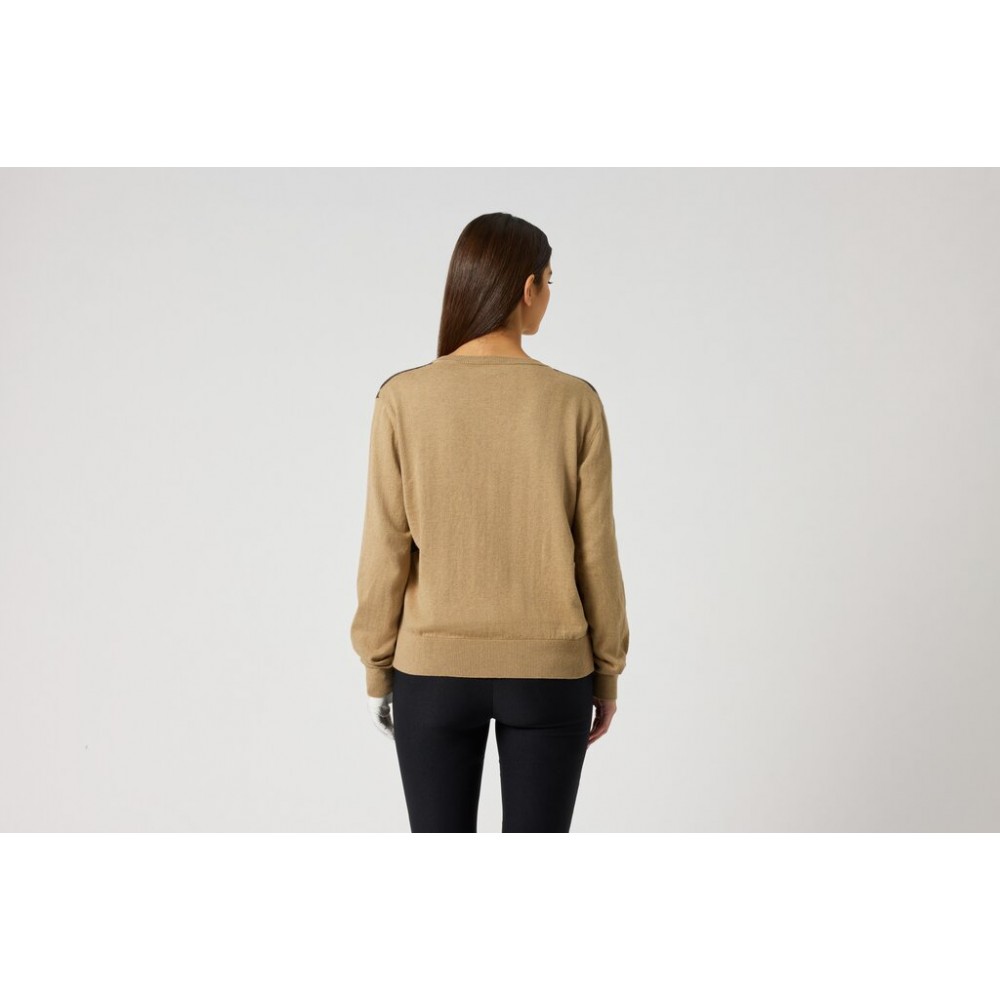 Argyle V-Neck Pullover - Bark