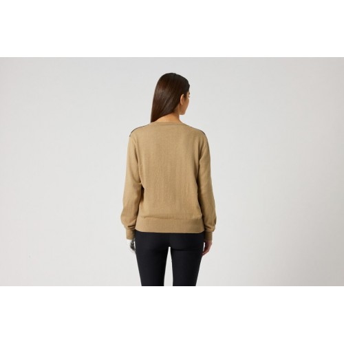 Argyle V-Neck Pullover - Bark