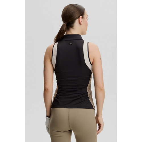 J.L Krissi Sleeveless Polo - Black