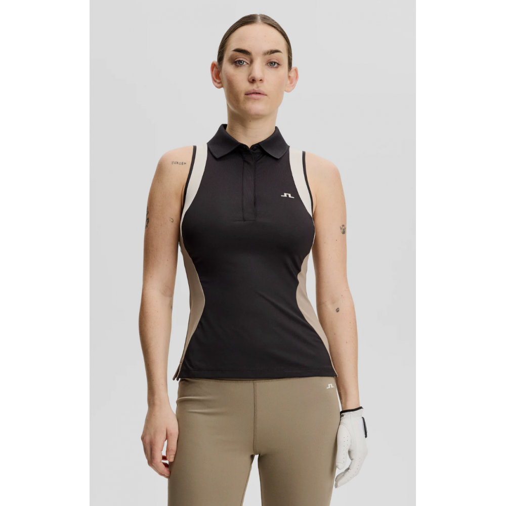 J.L Krissi Sleeveless Polo - Black