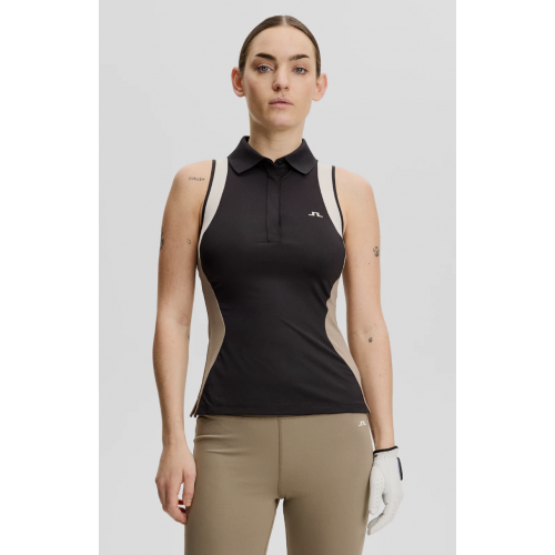 J.L Krissi Sleeveless Polo - Black