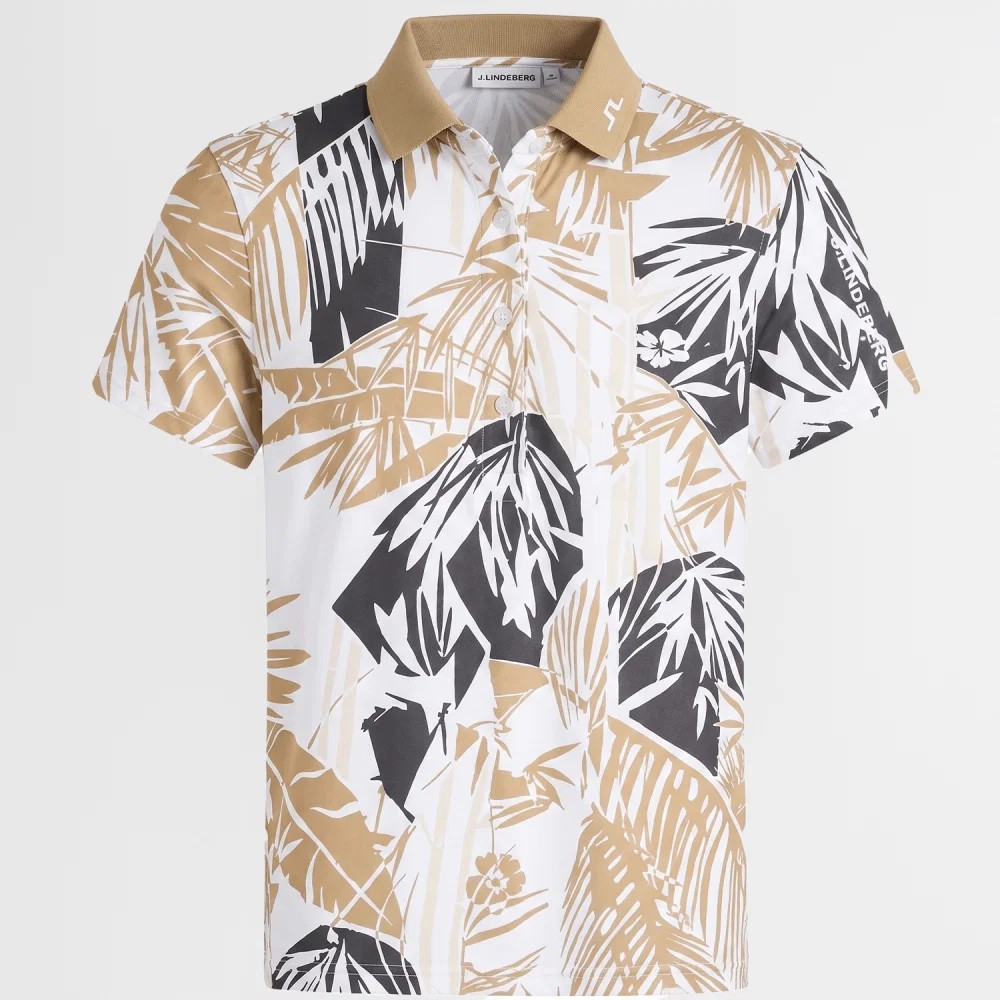 J.L Tour Tech Print Polo - Kelp