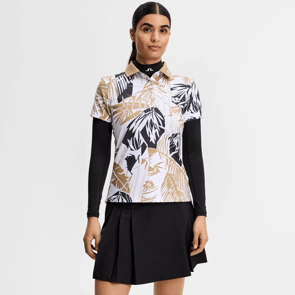 J.L Tour Tech Print Polo - Kelp
