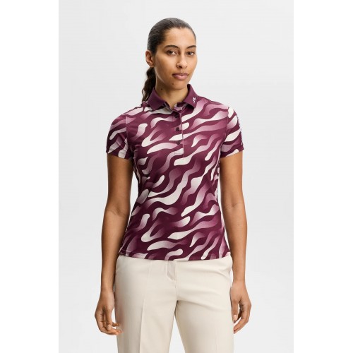 J.L Tour Tech Print Polo - Bunker Fade Winetasting Moon