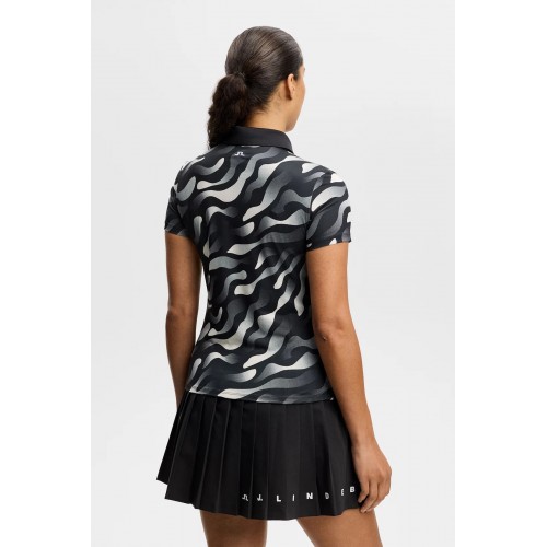 J.L Tour Tech Print Polo - Bunker Fade Black Moonbeam J.L Tour Tech Print Polo - Bunker Fade Black Moonbeam