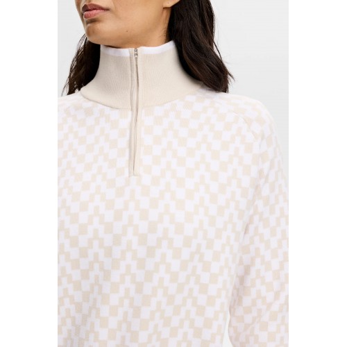J.L Kerla Knitted Zip Sweater - Moonbeam