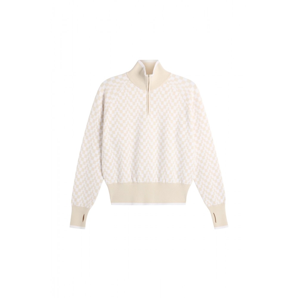 J.L Kerla Knitted Zip Sweater - Moonbeam
