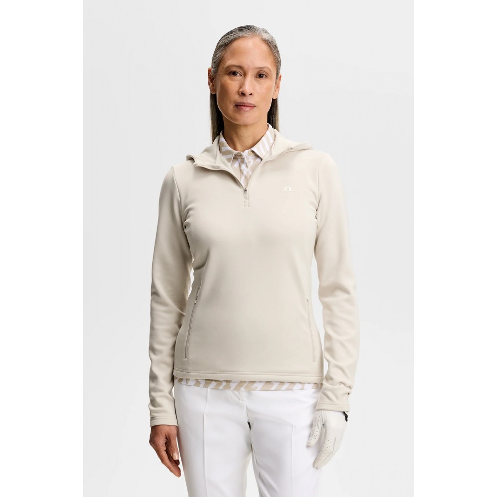 J.L Aerielle Quarter Zip Hood - Moonbeam