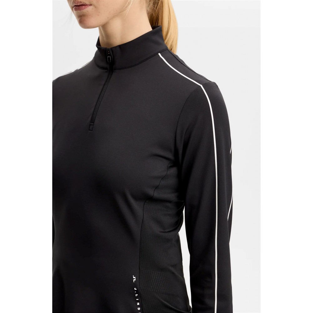 J.L Adiola Quarter Zip Mid Layer - Black