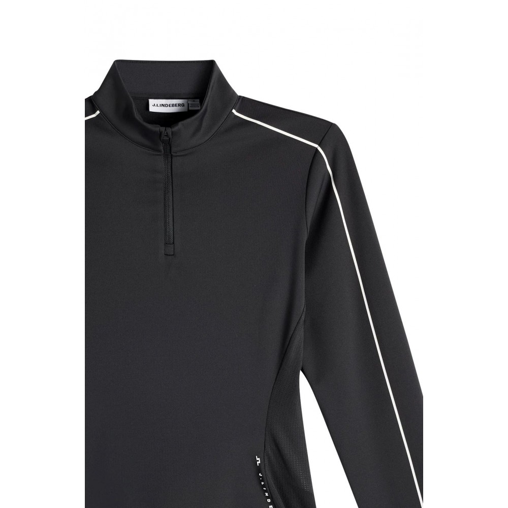 J.L Adiola Quarter Zip Mid Layer - Black
