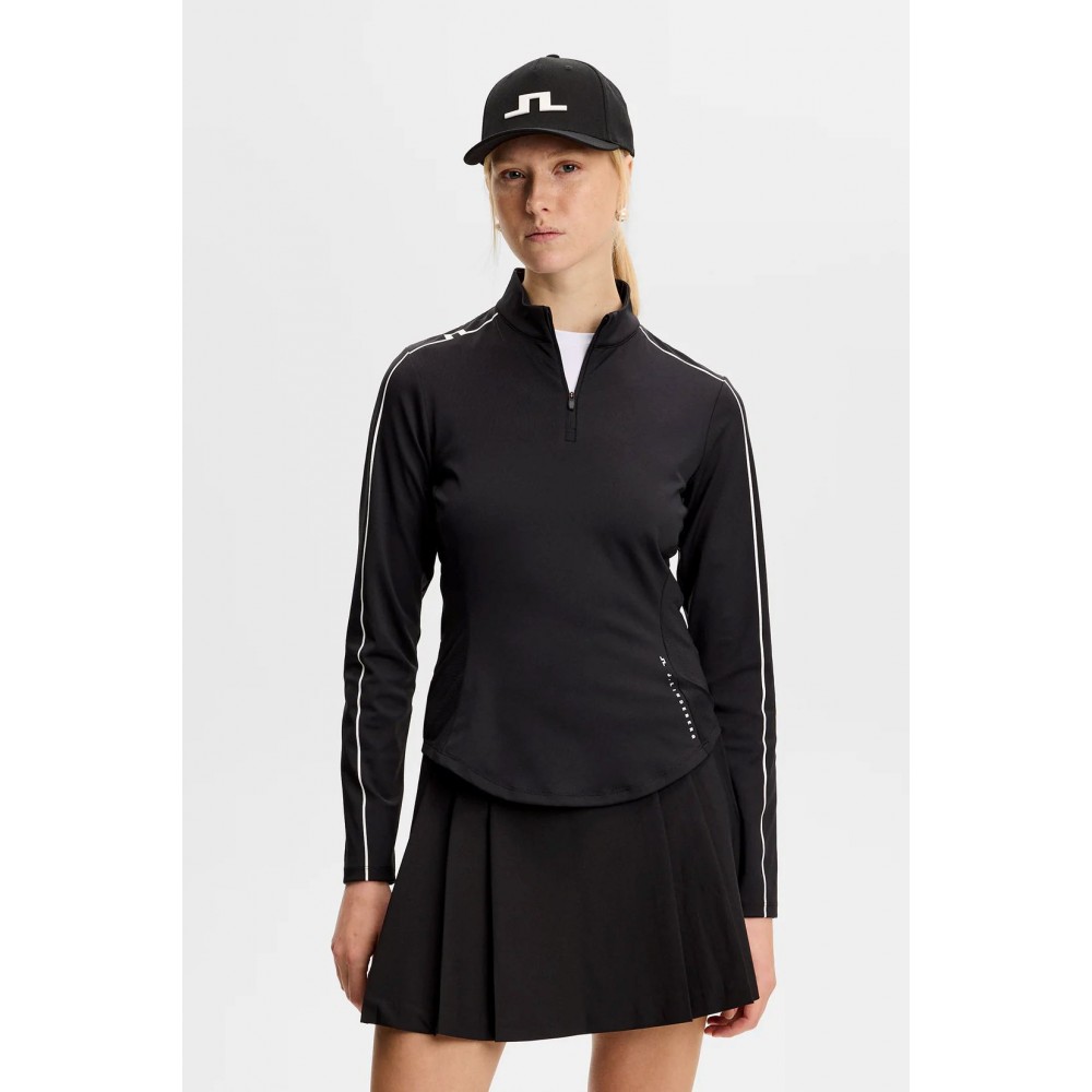 J.L Adiola Quarter Zip Mid Layer - Black
