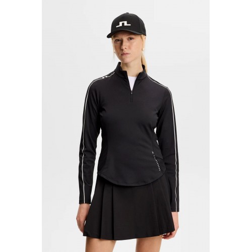 J.L Adiola Quarter Zip Mid Layer - Black