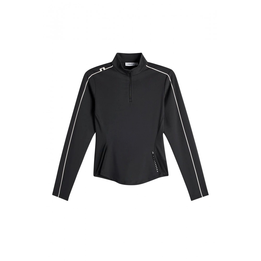 J.L Adiola Quarter Zip Mid Layer - Black