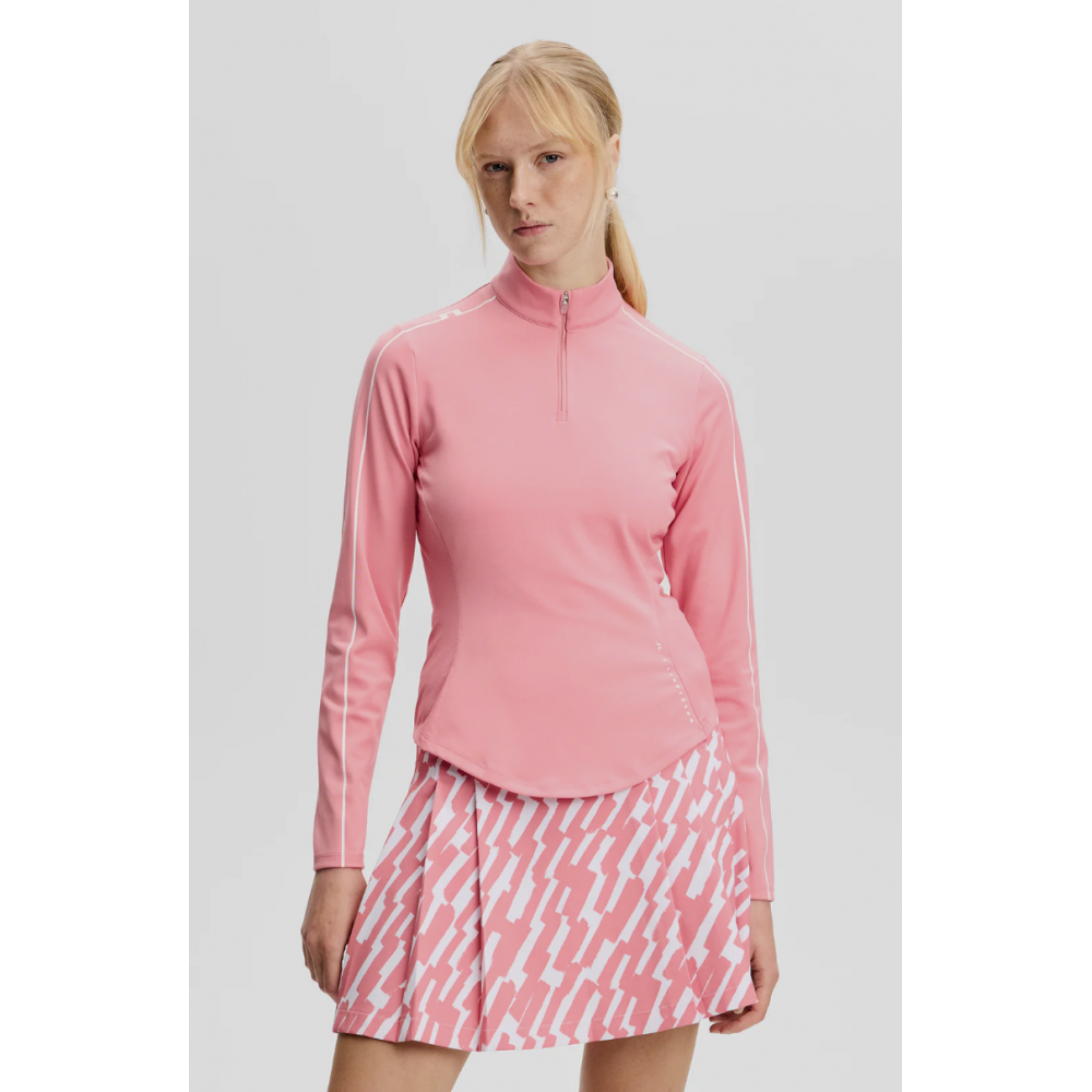 J.L Adiola Quarter Zip Mid Layer - Flamingo Plume