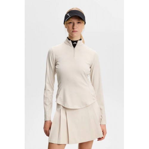 J.L Adiola Quarter Zip Mid Layer - Moonbeam