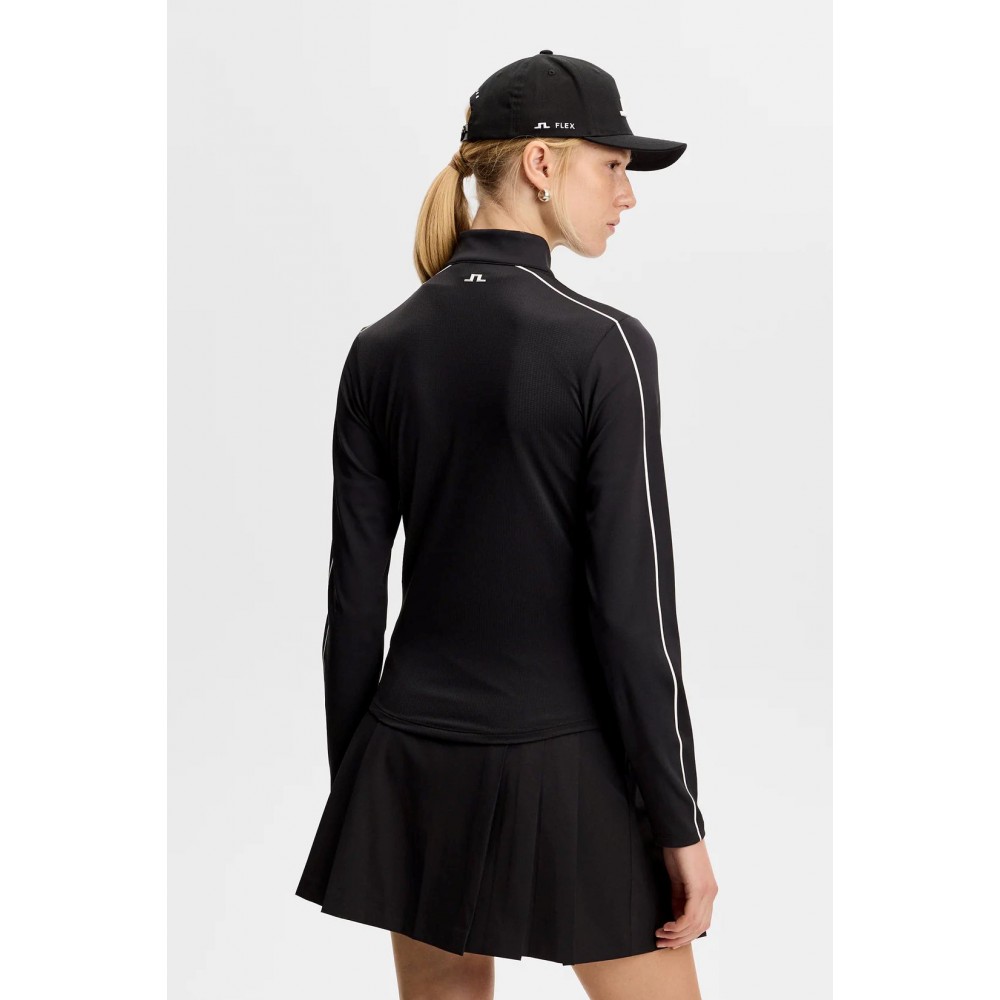 J.L Adiola Quarter Zip Mid Layer - Black