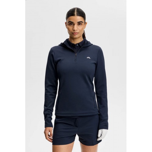 J.L Aerielle Quarter Zip Hood - Navy