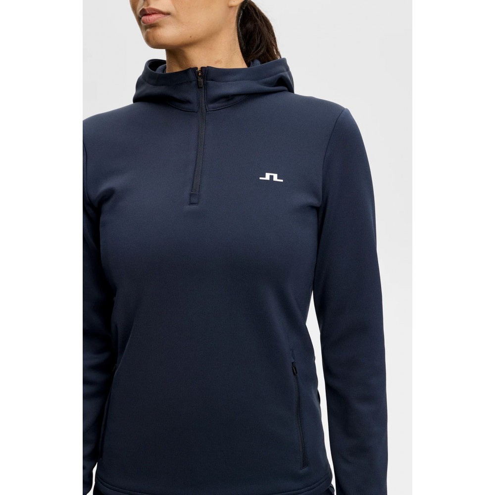 J.L Aerielle Quarter Zip Hood - Navy