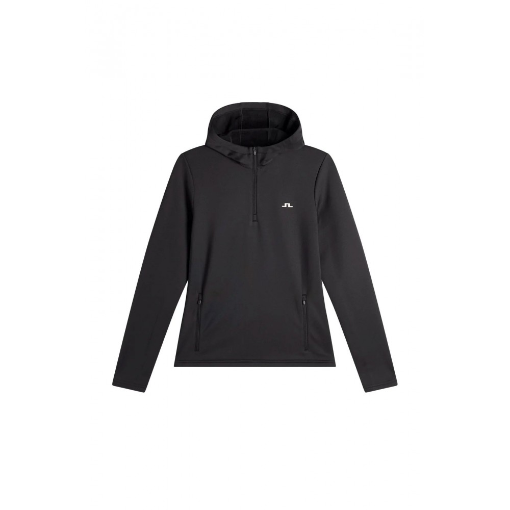 J.L Aerielle Quarter Zip Hood - Black