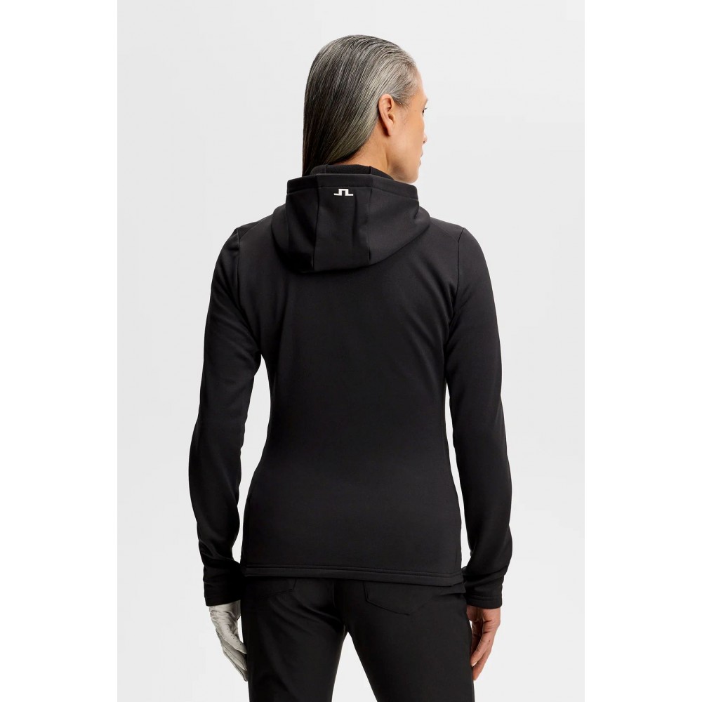J.L Aerielle Quarter Zip Hood - Black