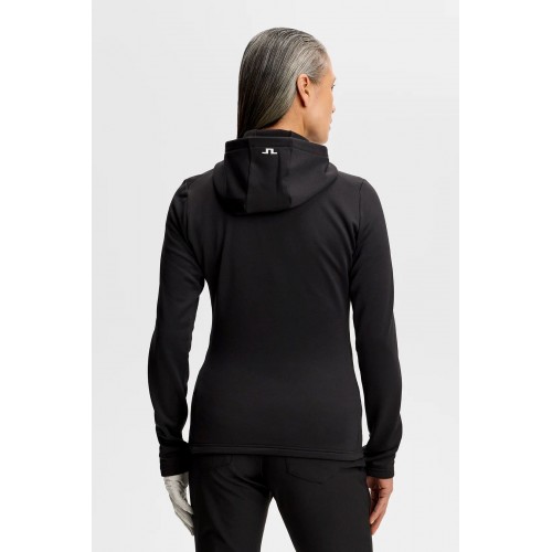 J.L Aerielle Quarter Zip Hood - Black