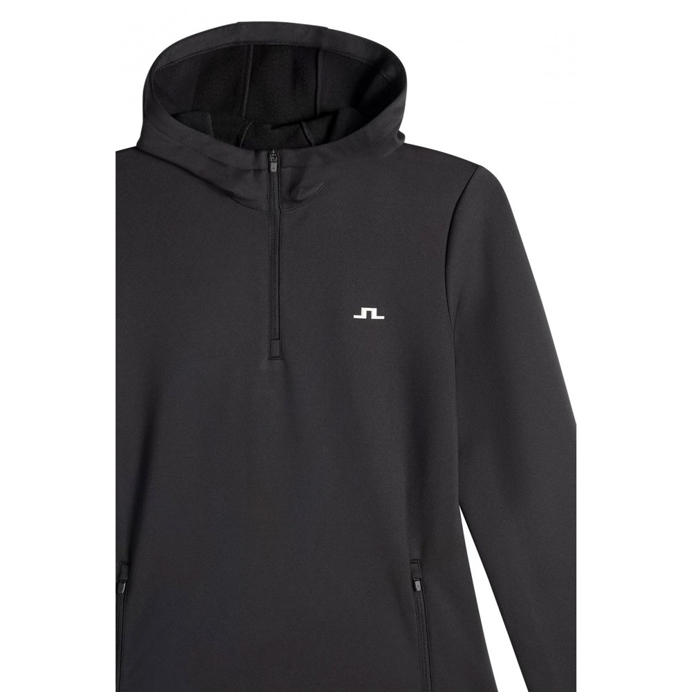 J.L Aerielle Quarter Zip Hood - Black