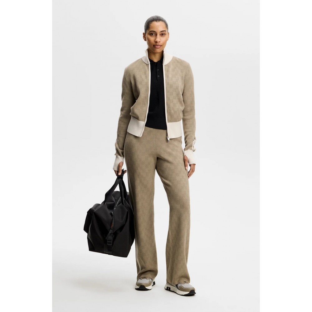 J.L Kerla Knitted Full Zip Sweater - Brindle