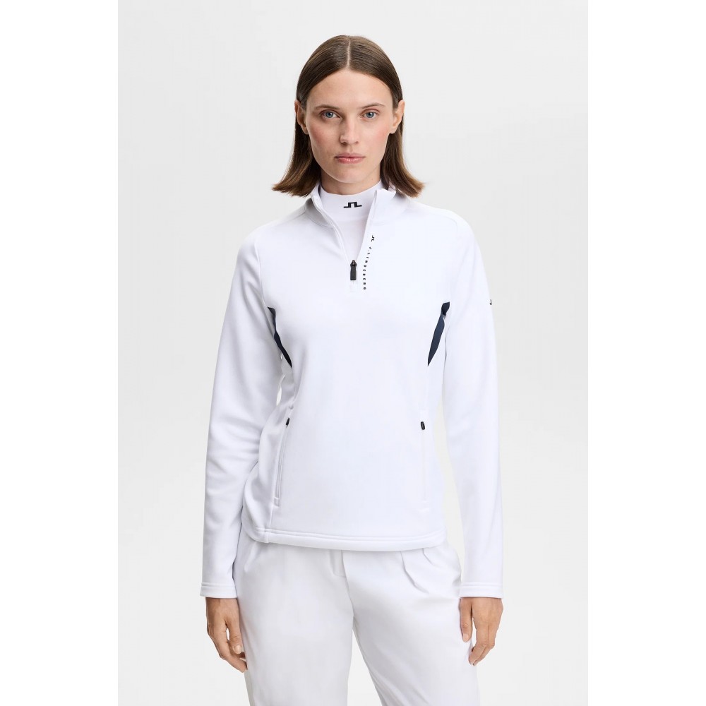 J.L Selena Quarter Zip Midlayer - White