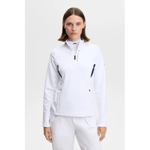 J.L Selena Quarter Zip Midlayer - White J.L Selena Quarter Zip Midlayer - White