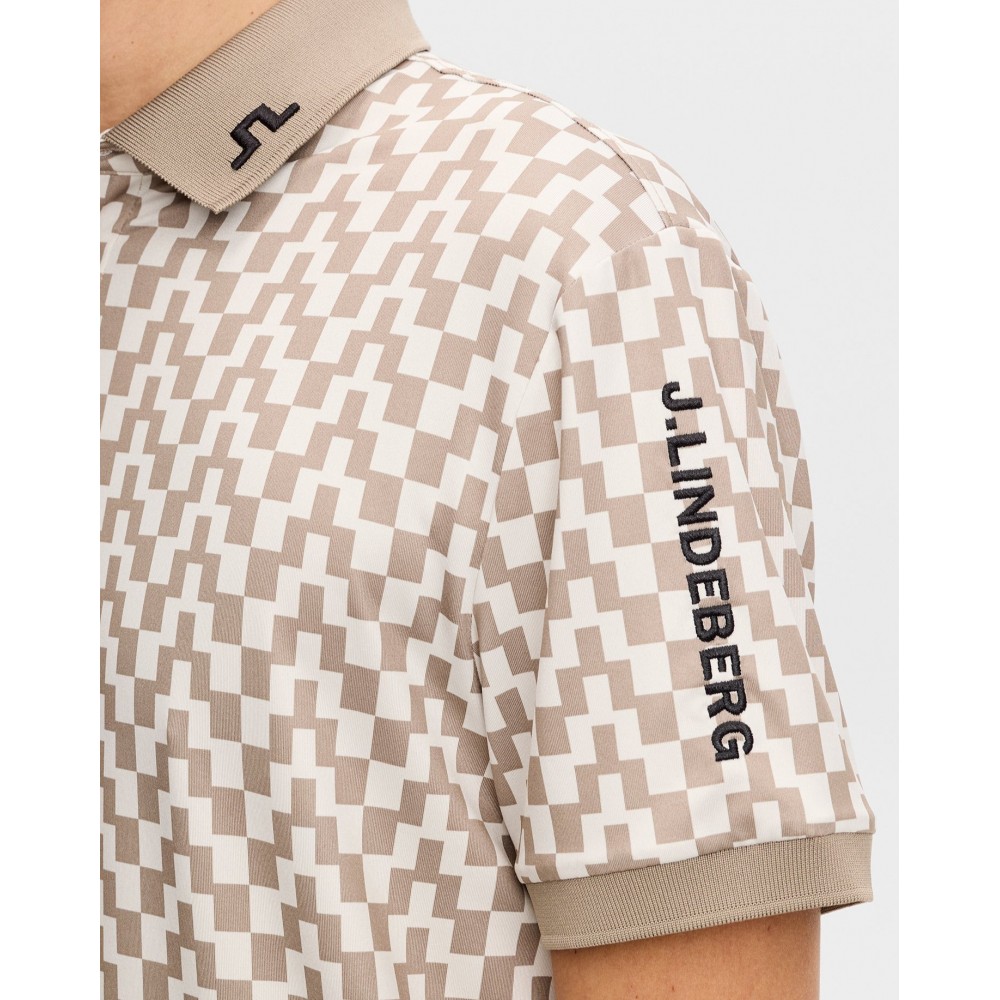 J.L Tour Tech Print Polo - Brigde Stack Brindle