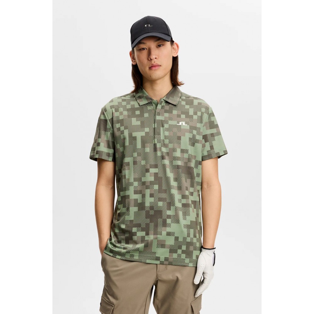 J.L Dario Tour Print Polo - Tour 26 Tonal Green 