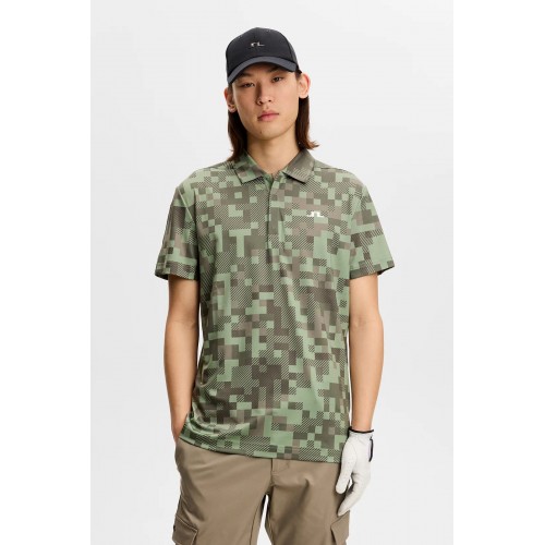 J.L Dario Tour Print Polo - Tour 26 Tonal Green 