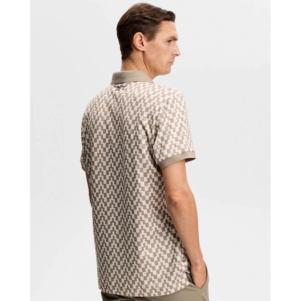 J.L Tour Tech Print Polo - Brigde Stack Brindle