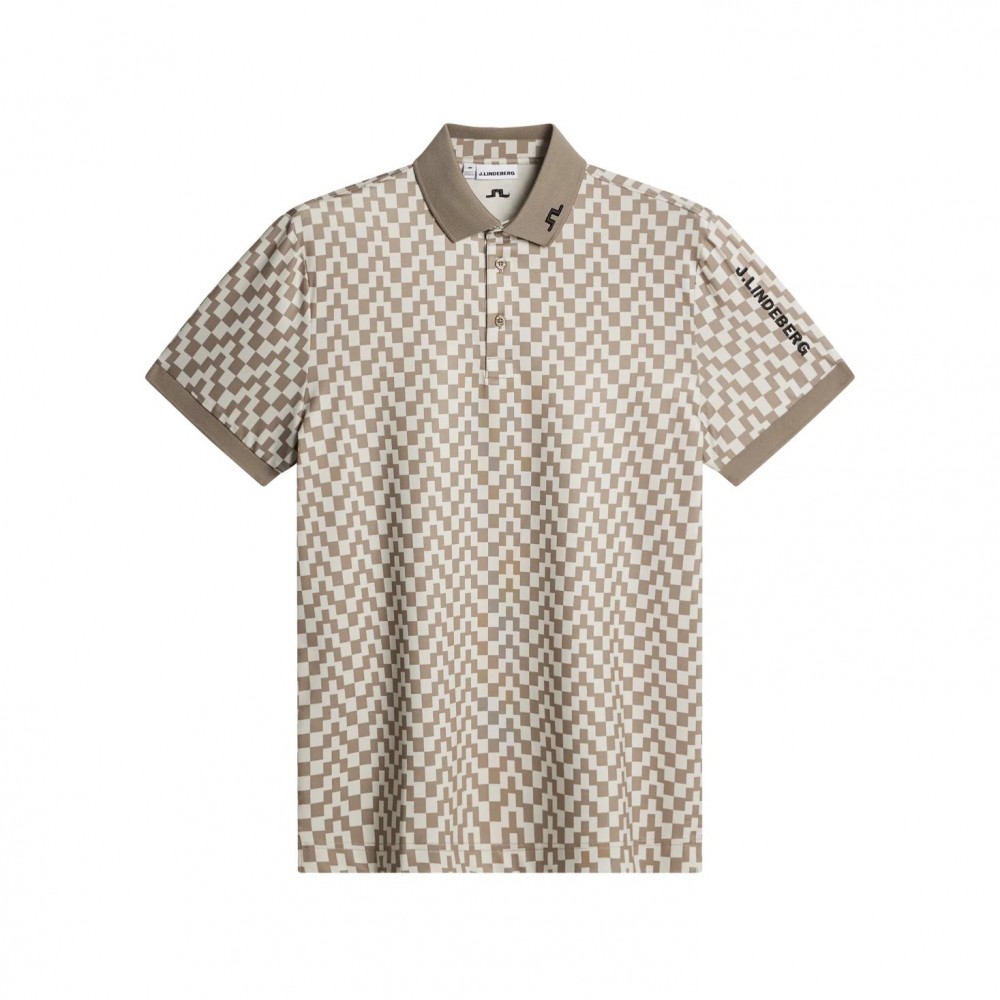J.L Tour Tech Print Polo - Brigde Stack Brindle