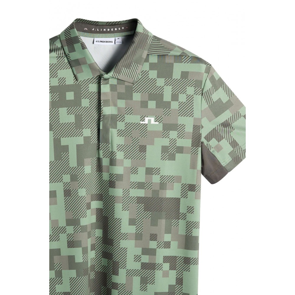 J.L Dario Tour Print Polo - Tour 26 Tonal Green 