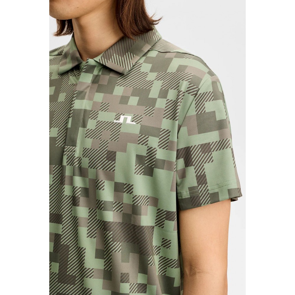 J.L Dario Tour Print Polo - Tour 26 Tonal Green 