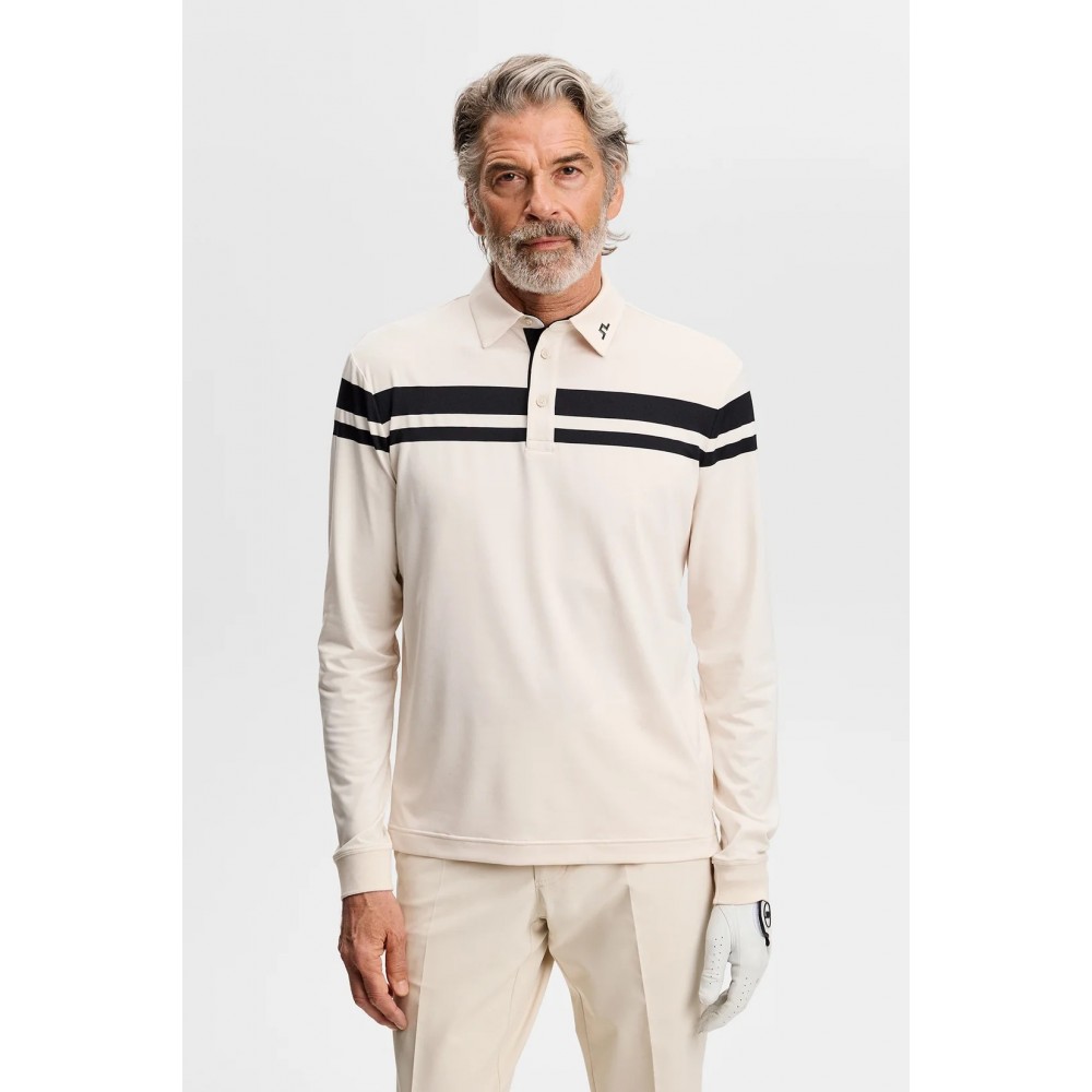 J.L Kenny LS Stripe Polo - Moonbeam