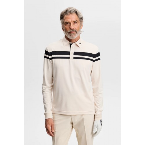 J.L Kenny LS Stripe Polo - Moonbeam J.L Kenny LS Stripe Polo - Moonbeam