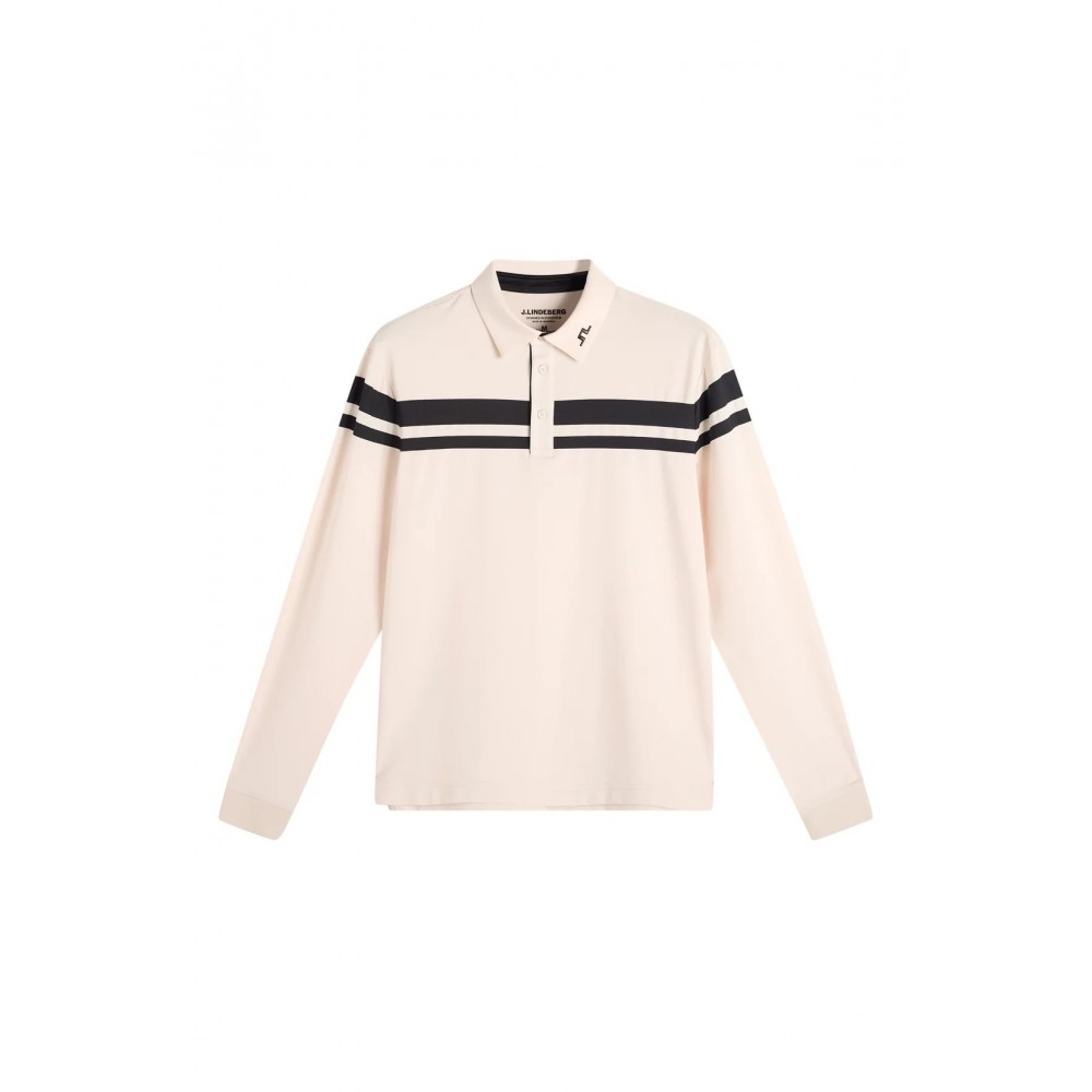 J.L Kenny LS Stripe Polo - Moonbeam