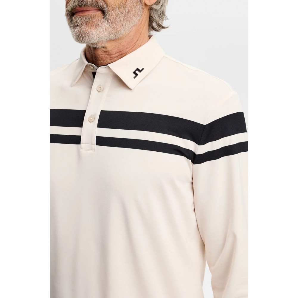 J.L Kenny LS Stripe Polo - Moonbeam